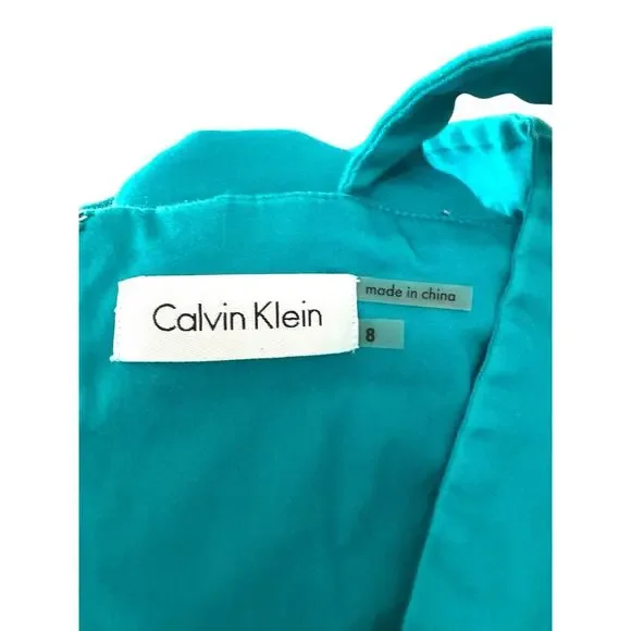Calvin Klein Bright green Sheath Dress Size 8 - Picture 2 of 4